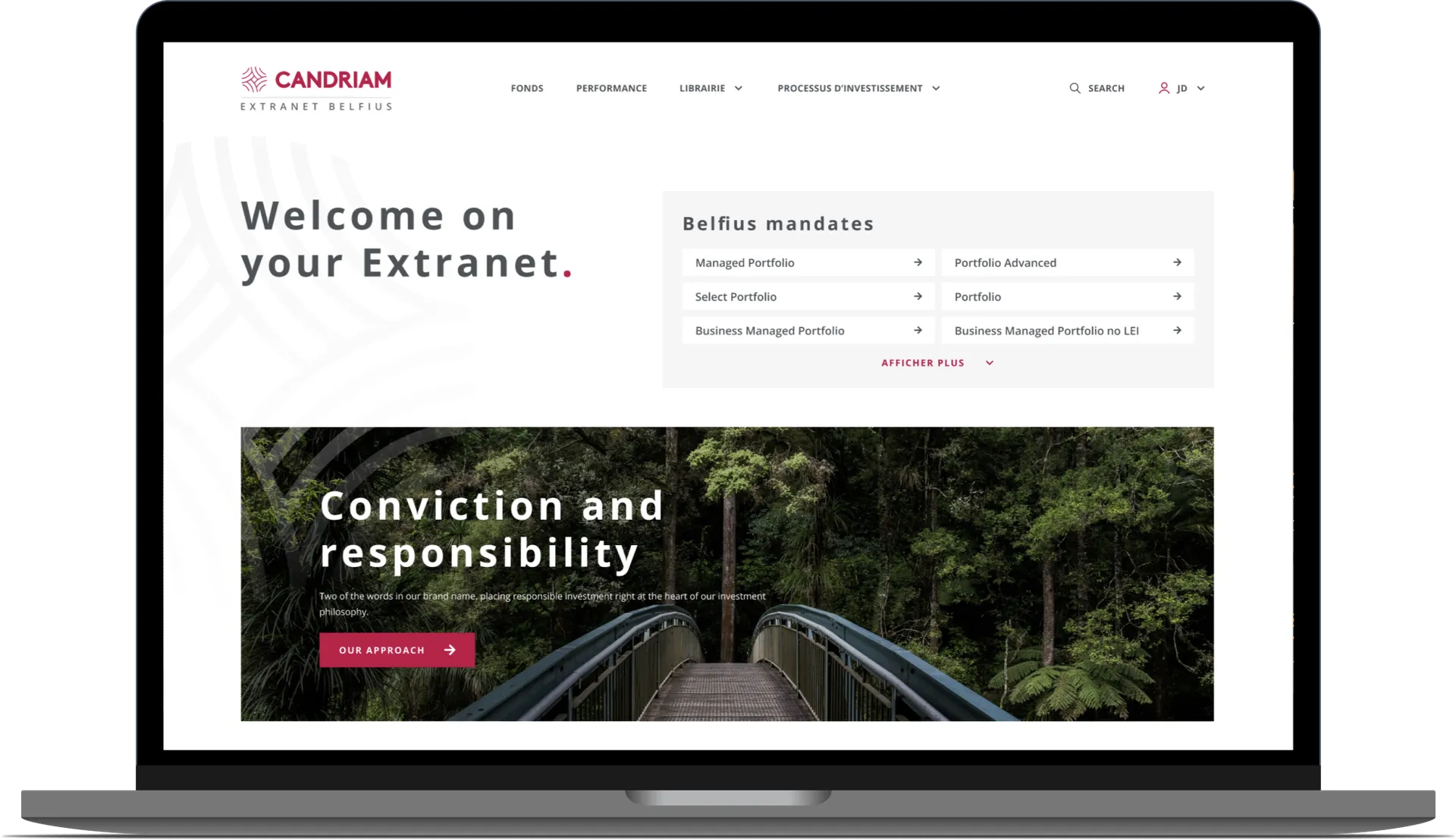 Mockup of candriam site