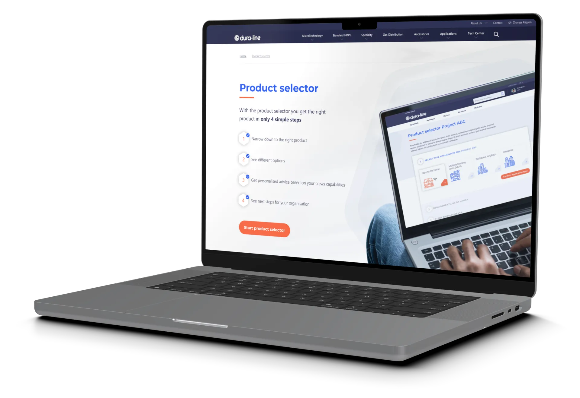 Product selector mockup