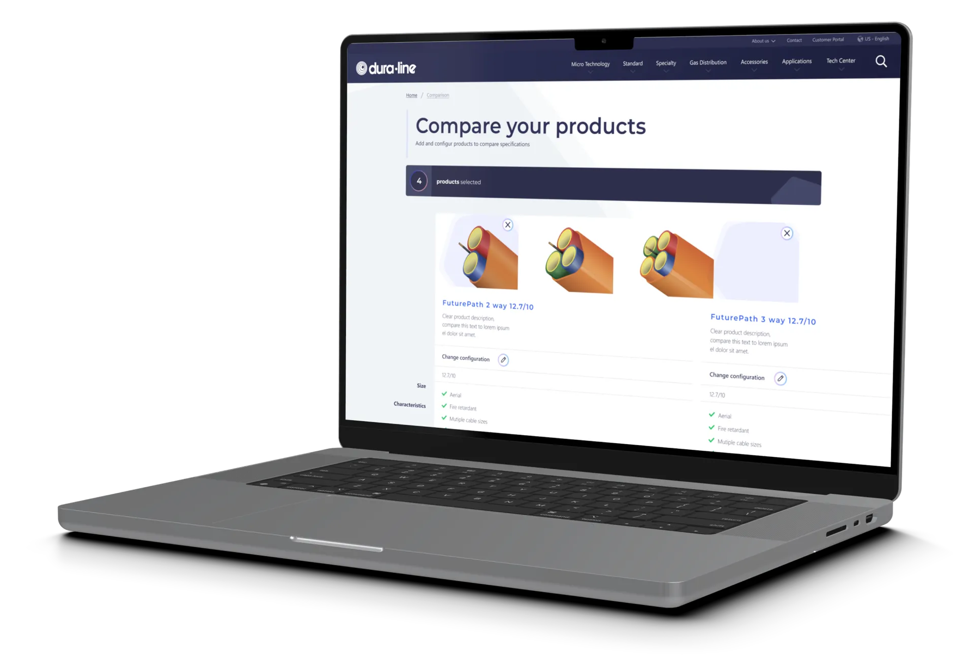 Compare products mockup