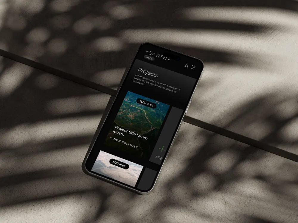Mockup of the mobile dashboard